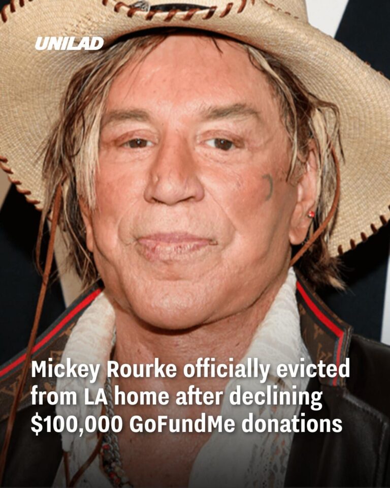 Mickey Rourke was formally kicked out of his Los Angeles house after turning down a $100,000 GoFundMe offer.
