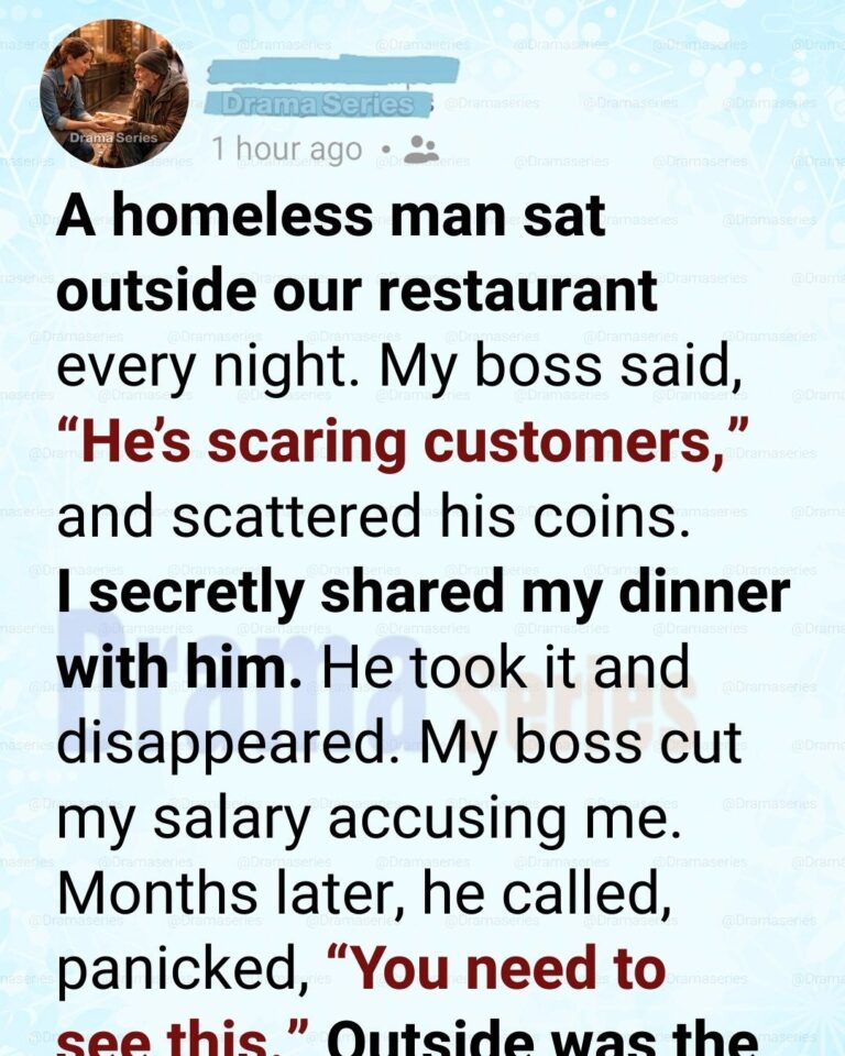 I gave a homeless man my dinner in secret, and months later, he came back with something nobody anticipated.