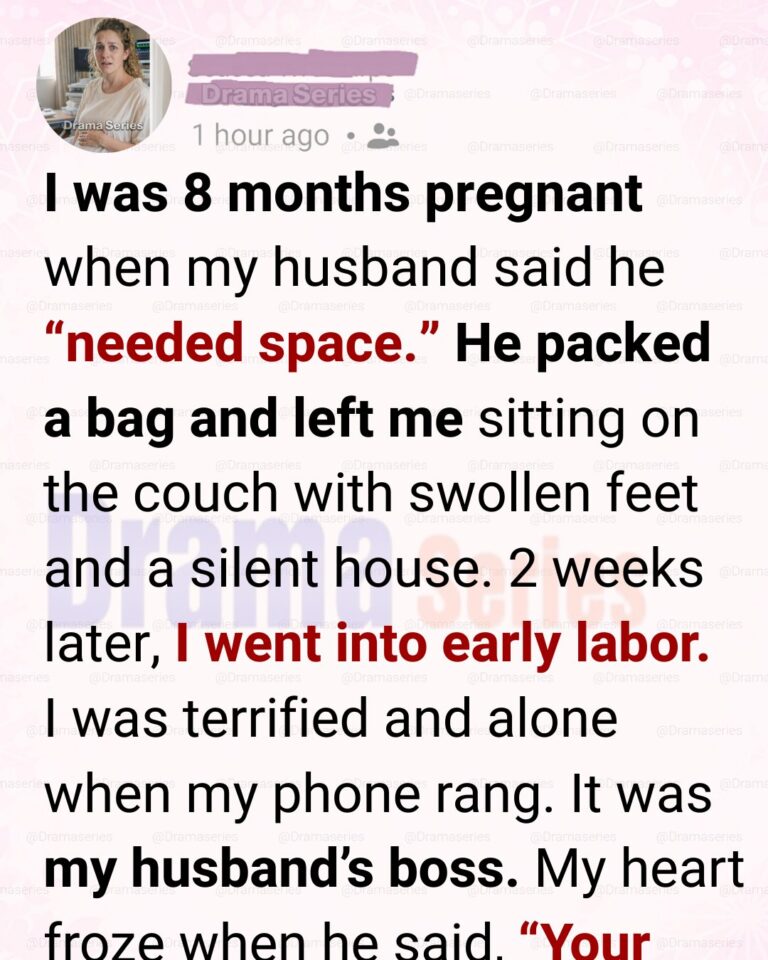 My husband told me he “needed space” while I was eight months pregnant. Two weeks later, his boss called with news that caused me to pass out.