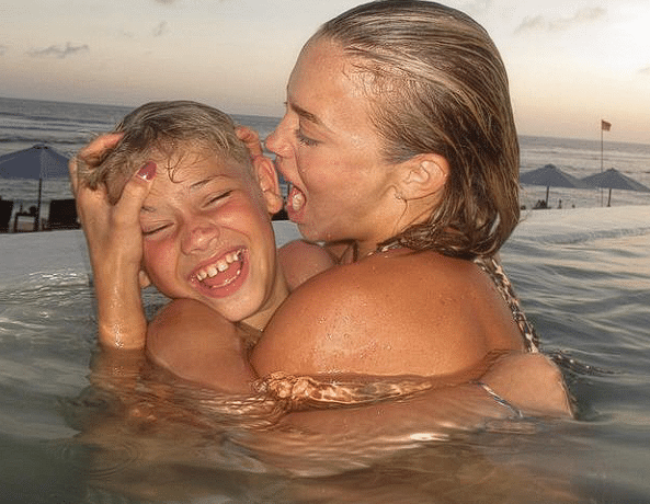 When hitting the beach, many moms opt for a more modest swimsuit style.