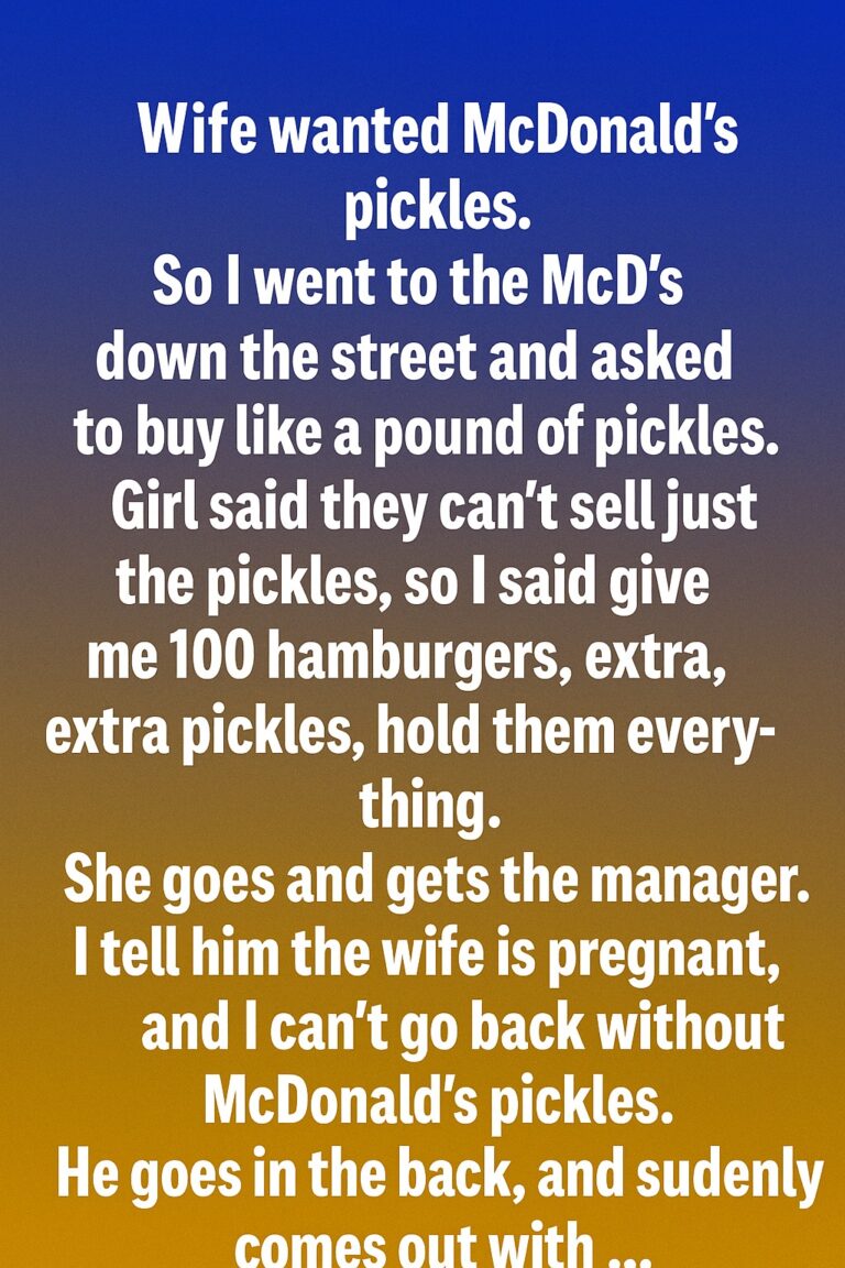 One evening, my wife had a sudden craving for McDonald’s