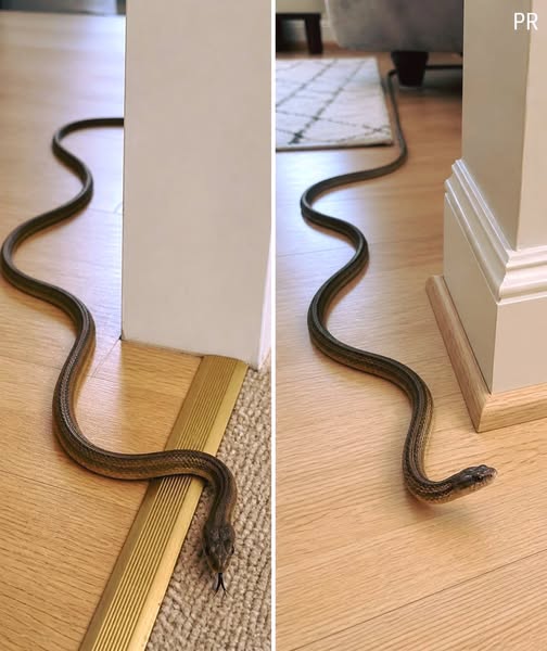 How should you react when a snake enters your house, and what does that mean?
