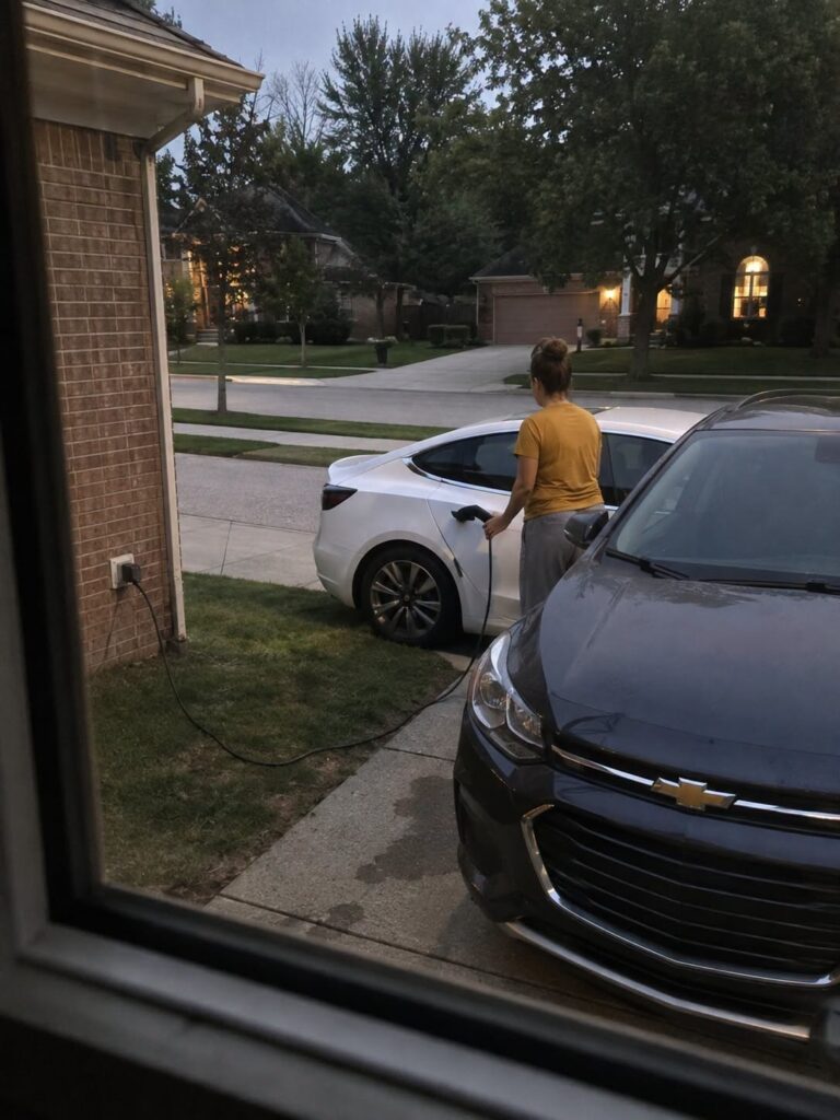 My Neighbor Secretly Charged Her Electric Car