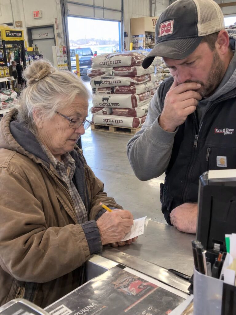 My 74-Year-Old Mom Was Denied Feed Before an Ice Storm  What She Wrote on the Receipt Made the Manager Turn White